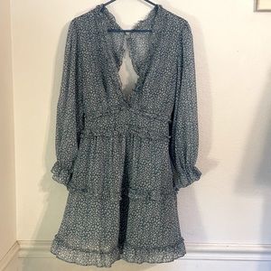 Ruffle Open Back MIDI Dress